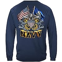 Double Flag USN U.S. Navy Long Sleeve T Shirt MM2152LS
