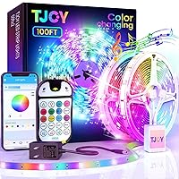 100ft Kids Bluetooth LED Strip Lighting, Color Changing Lights for Bedroom, Music Sync RGB LED Light Strip with Child Remote, LED Lights for Room Decor Aesthetic, Led Rope Lights Indoor(50ftx2)