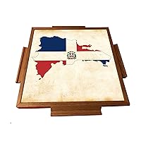 Dominican Republic Map Domino Table top (Natural)