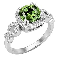Dazzlingrock Collection 7 mm Cushion Gemstone & Round White Diamond Halo Split Shank Engagement Ring, Available in Various Gemstones & Metal in 10K/14K/18K Gold & 925 Sterling Silver