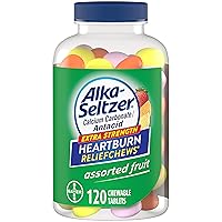 Alka-Seltzer Extra Strength Heartburn ReliefChews - Relief of Heartburn, Acid Indigestion and Sour Stomach - Assorted Lemon, Orange Strawberry Flavors - 120 Count