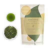 Genmai Matcha Japanese Loose Leaf Green Tea With Brown Rice – Fukamushi Sencha Deep Steam Organic Low Caffeine Refreshing Tea from Arahataen Green Tea Farms