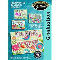 Divinity Boutique (23113N) Greeting Card Assortment: Graduation 5 x 7 Inch, Set of 12 - 3 sets of each 4 designs