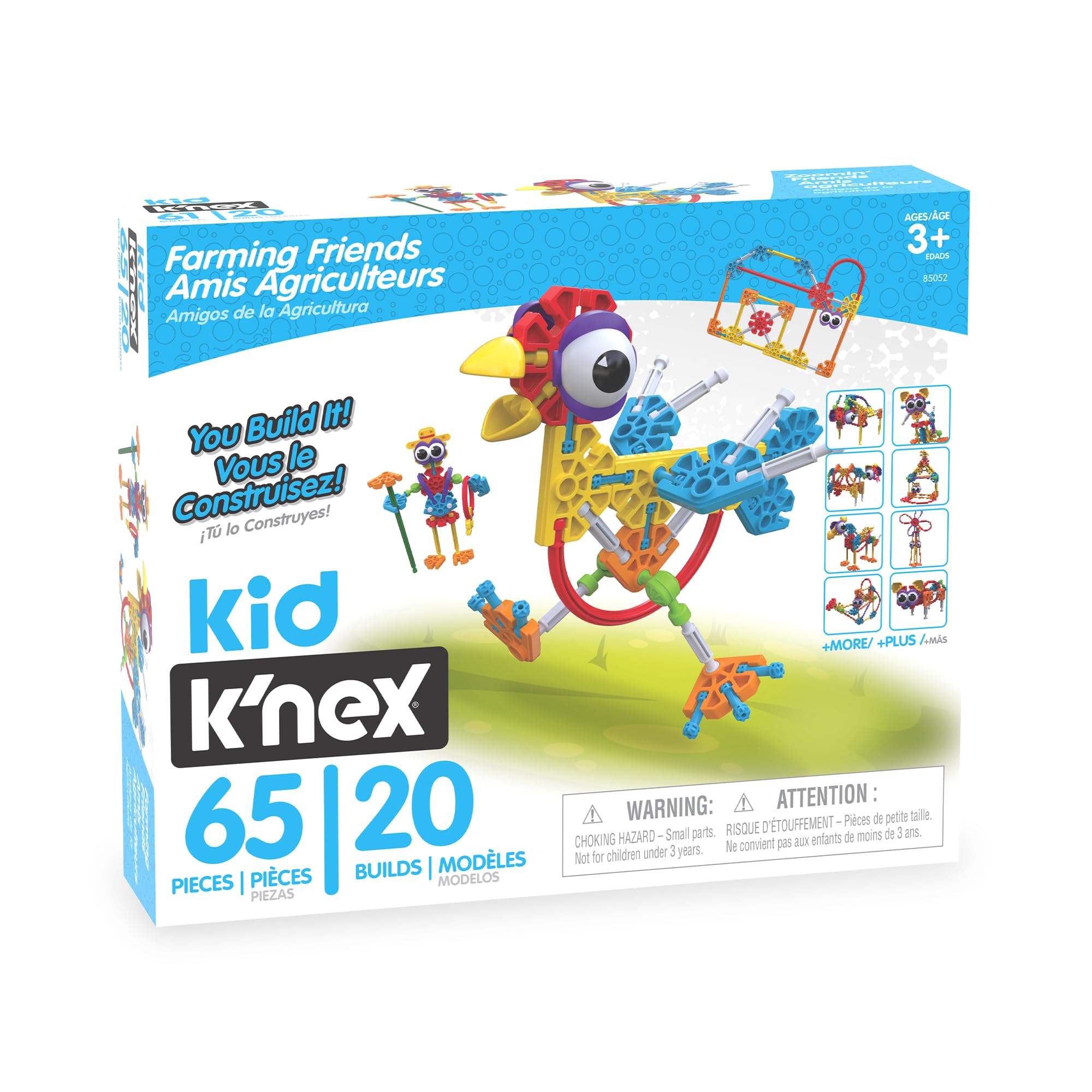 K'NEX Kid Farmin' Friends Building Set, 65 Pieces, Great Christmas, Holiday and Birthday Gift for Preschooler, Girl, Boy and Toddler, Stem Education Building Toy