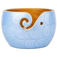 INTAJ Handmade Wooden Yarn Bowl for Knitting Crocheting - Exquisite Rosewood Yarn Storage Bowl Handcrafted - Christmas Gift (L (6