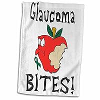 3dRose Funny Awareness Support Cause Glaucoma Mean Apple - Towels (twl-120536-1)