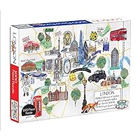 Galison London Map 1000 Piece Puzzle, Multicolor