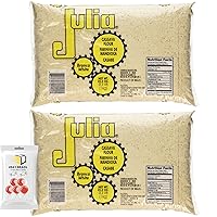 Julia Farinha de Mandioca Branca Crua Cassava Flour White 1kg 35.2oz (PACK OF 2) Bundle With 2DAY BRAZIL Fruit Disc Candy