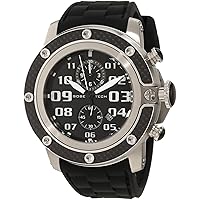 Glam Rock Men's GR33102 SoBe Chronograph Black Dial Black Silicone Watch