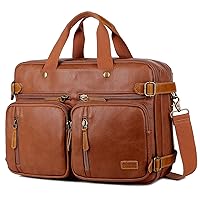 Men Leather Briefcase Backpack Hybrid 17 Inch Laptop Bag Case Business Messenger bag HB-22