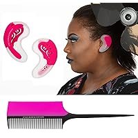 STYLE'nSHIELD Ear Covers for Hair Dryer Heat Shield and Style’nBLADE Professional Hair Styling Comb with Silicone Heat Shield/Bundle