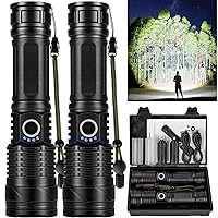 Rechargeable LED Flashlights High Lumens(ΒATTERY Included), 990,000 Lumens Super Bright Flashlight, Powerful Waterproof Flash Light Multifunctional Flashlights for Home Camping