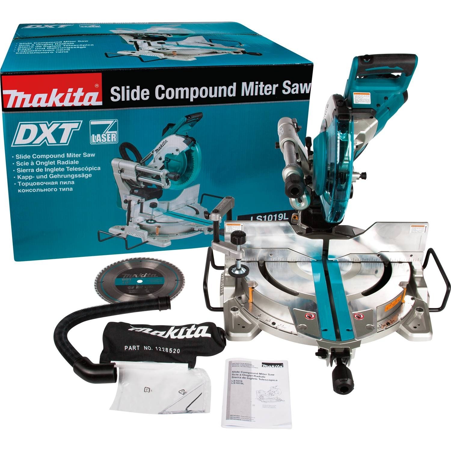 Makita XSL04PTU 18V X2 LXT Lithium-Ion (36V) Brushless Cordless 10" Dual-Bevel Sliding Compound Miter Saw Kit, AWS and Laser (5.0Ah) with WST06 Compac - 4