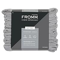 Fromm Softees Microfiber Salon Hair Towels for Hairstylists, Barbers, Spa, Gym in Grey, 16