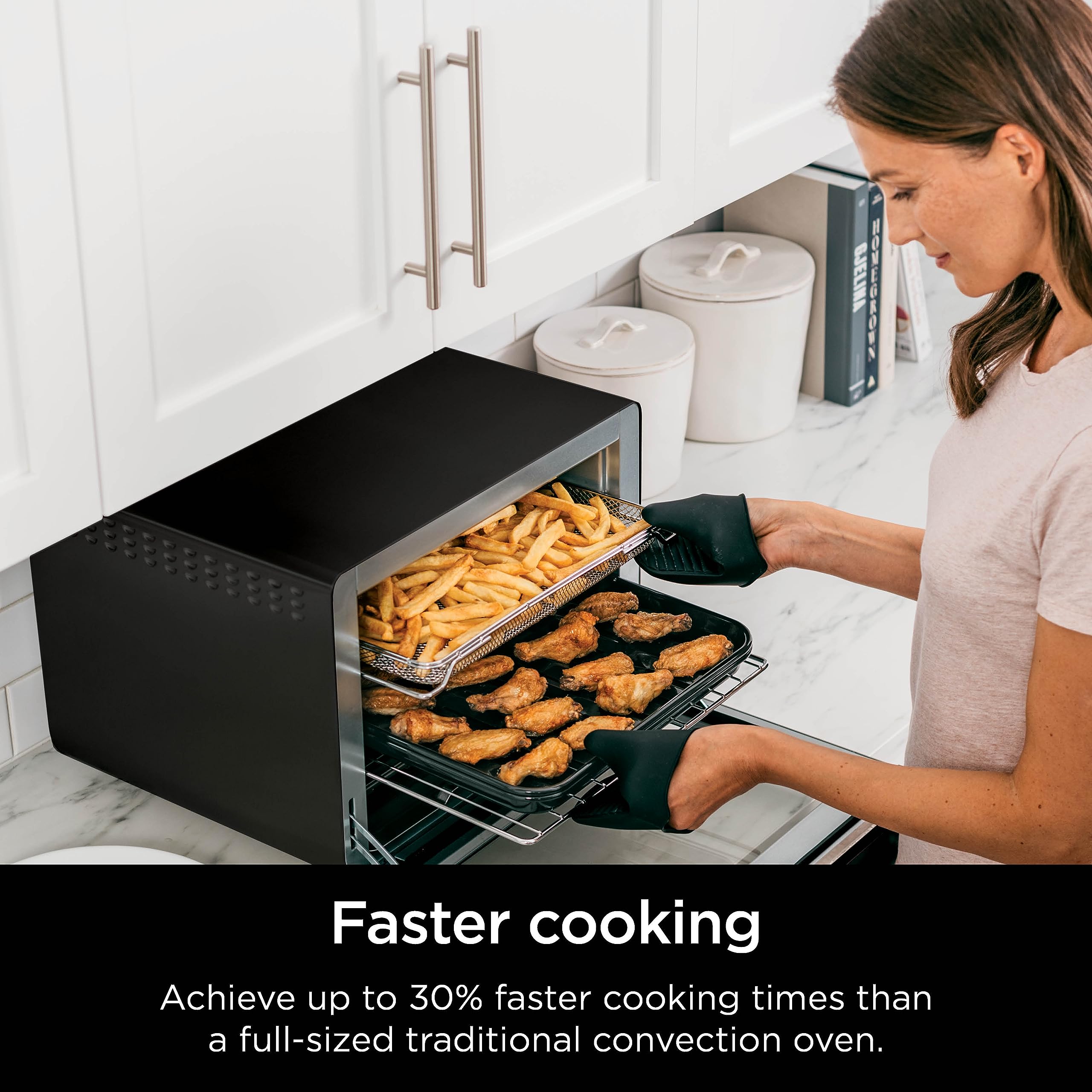 Ninja DT202BK Foodi 8-in-1 XL Pro Air Fry Oven, Large Countertop Convection Oven, Digital Toaster Oven, 1800 Watts, Black