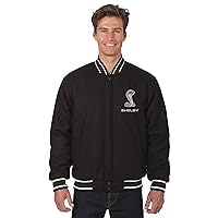 JH DESIGN GROUP Mens Shelby Cobra All Wool Reversible Jacket with Embroidered Emblems