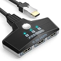 4K@60Hz HDMI 2.0 Switch Splitter with 3.9FT long HDMI Cable, HDMI Switch 3  in