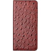 Case for Google Pixel 7, Luxury Cowhide Genuine Leather Handcrafted Wallet Case with Card Holder Kickstand Magnetic Closure Flip Phone Cover for Google Pixel 7,Red