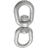 Indusco 86300026 Hot Dipped Drop Forged Galvanized Steel Eye and Eye Swivel, 7200 lbs Working Load Limit, 3/4