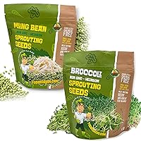 Todd's Seeds - Mung Bean & Broccoli Sprouting Seeds - 1 Pound Each, Bulk Seeds for Microgreen Sprouting