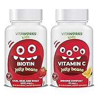 Kids Biotin 5000mg Jelly Beans + Vitamin C 80mg Jelly Beans Bundle