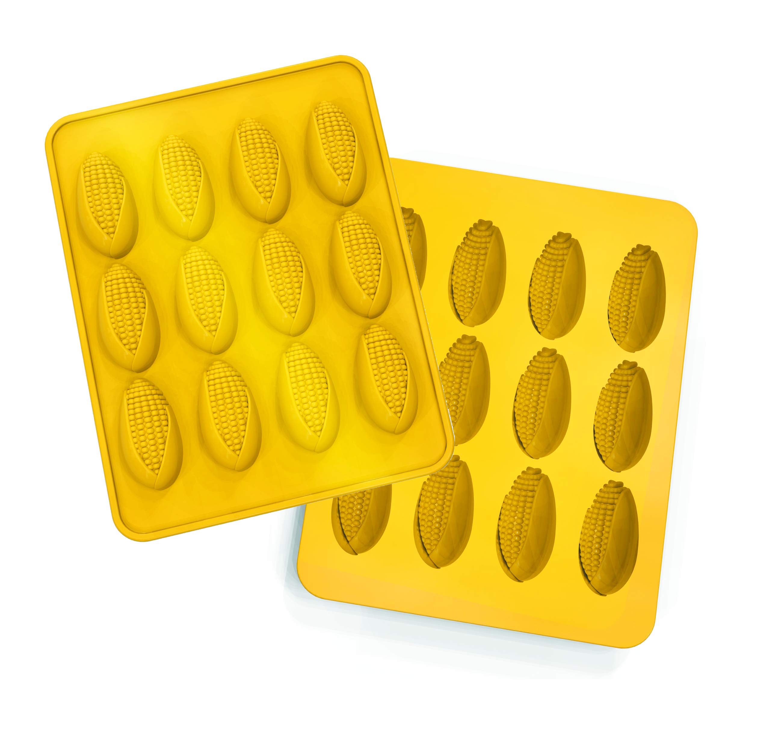 Mobi 12 Mini Corn Dogs Silicone Baking Mold, Yellow