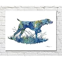 German Short Haired Pointer Abstract Watercolor Art Print By Artist DJ Rogers