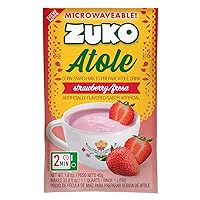 Zuko Atole Strawberry Instant Corn Starch Mix | Fortified with Vitamins | Just Add Hot Water | Microwaveable In Only 2 Minutes | 1.6 Ounce (Pack of 24)