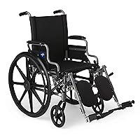 Medline Lightweight Wheelchair for Adults With Swing-Back, Desk-Length Arms, Elevating Leg Rests; 18W