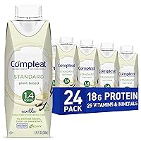 Compleat Standard 1.4 Plant-Based Vanilla Nutrition Shake - 18g Protein, 29 Vitamins & Minerals - Vegan Tube Feeding Formula - 8.45 Fl Oz (Pack of 24)