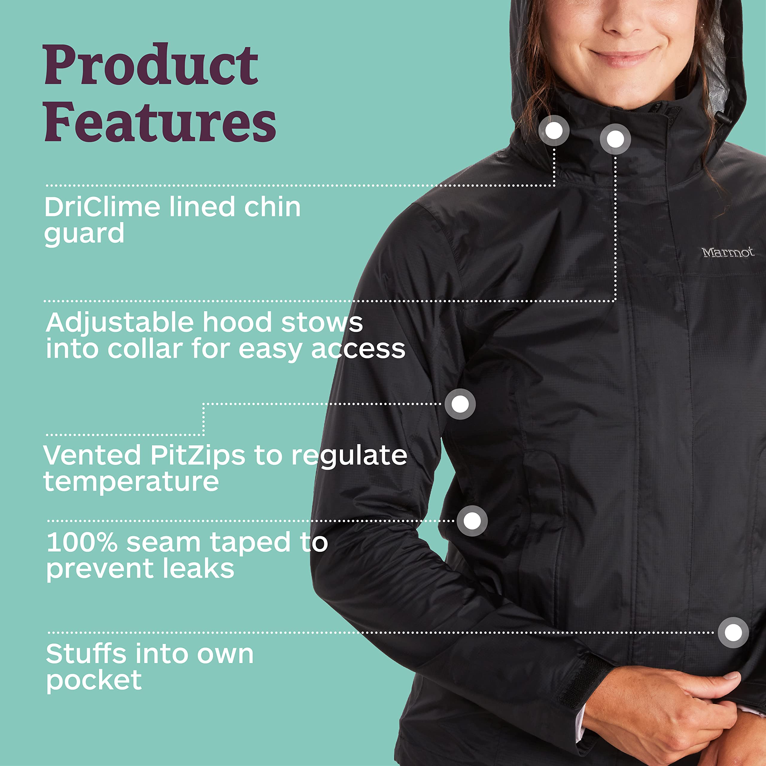 MARMOT Women's Precip Waterproof Rain Jacket