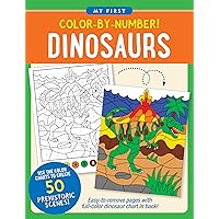 Color-By-Number! Dinosaurs (50 unique, one-sided designs)
