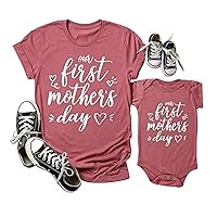 Our First Mother's Day Mommy And Me Mother Father Shirt and Baby Onesie® Matching Set, Our First Mother's Day Mommy Me Matching Shirts, Our First Mother Day Set, Mommy and Me Mother's First Day Outfit