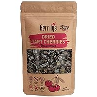 Dried Cherries, Unsweetened, Tart, Berrilys,16 oz, Pitted, Kosher, Unsulfured, Sour, No Added Sugar, No Preservatives, No Oil, Non-GMO
