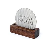 53.5mm Espresso Puck Screen with Walnut Stand - 1.7mm Thickness 150μm 316 Stainless Steel – Coffee Reusable Filter for Espresso Portafilter (53.5mm)
