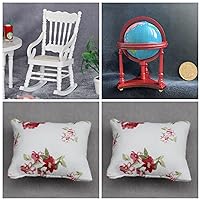 AirAds (Lot 4) 1:12 Scale Dollhouse Miniatures Accessories furnitures 1 Rocking Chair, 2 Pillows, 1 Globe map