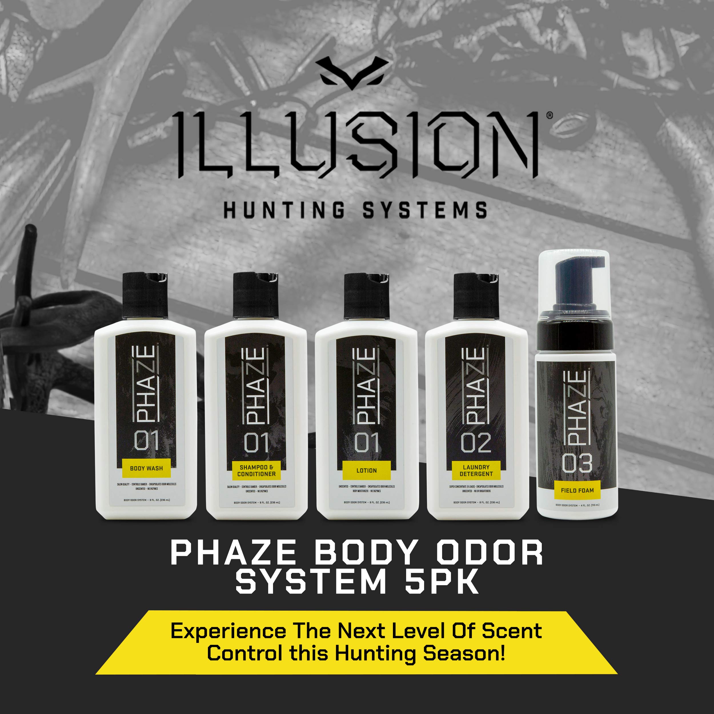 PhaZe Body Odor System (5pk) - #1 Deer Hunter's Scent Elimination & Scent Control System!