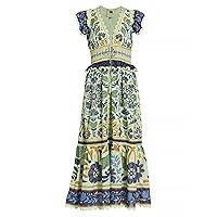 FARM Rio Women's Ocean Tapestry Green Maxi Dress