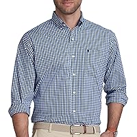 IZOD Mens Woven Stripe Button-Up Long Sleeve Shirt X-Large Blue/White