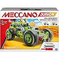 Meccano Junior, 3-in-1 Deluxe Pull-Back Buggy STEAM Model Building Kit, for Kids Aged 5 and Up