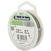 Beadalon 7 Strand Stainless Steel Bead Stringing Wire, 0.018 in / 0.46 mm, Bright, 30 ft / 9.2 m