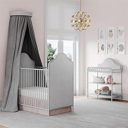 Little Seeds Piper Upholstered Metal Changing Table, Nursery Furniture, Dove Gray