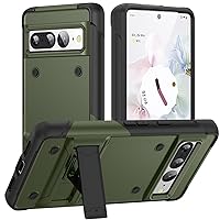 YEXIONGYAN-Case for Google Pixel 8 Pro/Pixel 8 Military Grade Shockproof Protection Cover Hidden Kickstand Durable Hard Phone Case (8,Green)