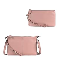 befen Blush Pink Wristlet Crossbody Clutch Purse with Blush Pink Wristlet Clutch Wallet for Women