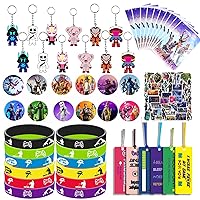 Birthday Party Supplies, 108Pcs Pcs Party Favors，Birthday Decorations - Bracelet, Button Pins, Key Chain, Stickers, Bookmarks and Gift Bags