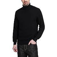 Kallspin Men's Turtle Neck Sweaters Wool Blended Lightweight Long Sleeve High Neck Pullovers