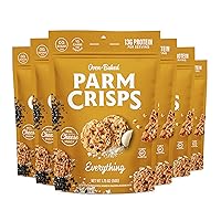 ParmCrisps - Everything Cheese Parm Crisps, Made Simply with 100% REAL Cheese | Healthy Keto Snacks, Low Carb, High Protein, Gluten Free, Oven Baked, Keto-Friendly | 1.75 Oz (Pack of 6)