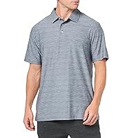PGA TOUR Men’s Airflux Jaspe Cotton Short Sleeve Golf Performance Polo Shirt for Men, Moisture-Wicking