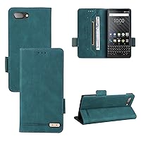 Cell Phone Flip Case Cover for BlackBerry KEY2 Case,Wallet Case for BlackBerry KEY2 Folio Kickstand Card Slot, PU Leather Protect Cover Magnetic Closure Protection Case (Color : Green)