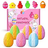 Easter Bath Bombs for Kids Easter Squishies Toy, Easter Ideas Dinosaur Egg Bath Bombs, 6pcs Bath Bombs Gift Easter, Safe Handmade Fizzy Egg Organic Bath Bomb Easter Day Birthday Gifts Girls Boys Toys
